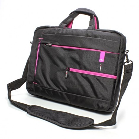 Torba na  notebook 15,6", czarna z różowymi wstawkami, nylon, NT006 typ Crown, EOL