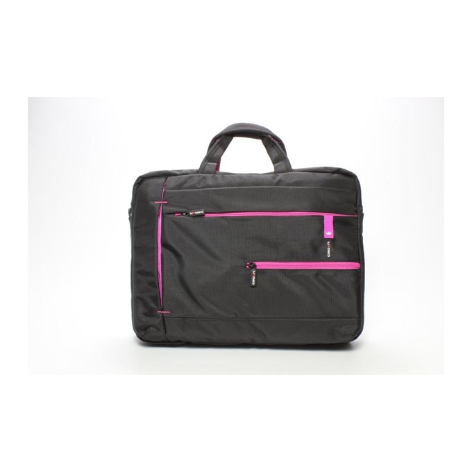 Torba na  notebook 15,6", czarna z różowymi wstawkami, nylon, NT006 typ Crown, EOL