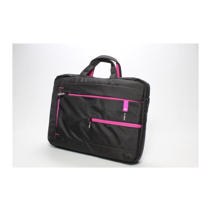 Torba na  notebook 15,6", czarna z różowymi wstawkami, nylon, NT006 typ Crown, EOL