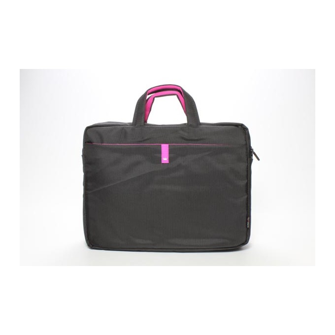 Torba na  notebook 15,6", czarna z różowymi wstawkami, nylon, NT006 typ Crown, EOL