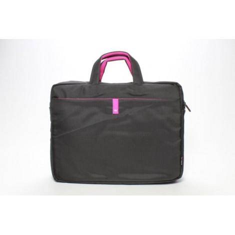 Torba na  notebook 15,6", czarna z różowymi wstawkami, nylon, NT006 typ Crown, EOL