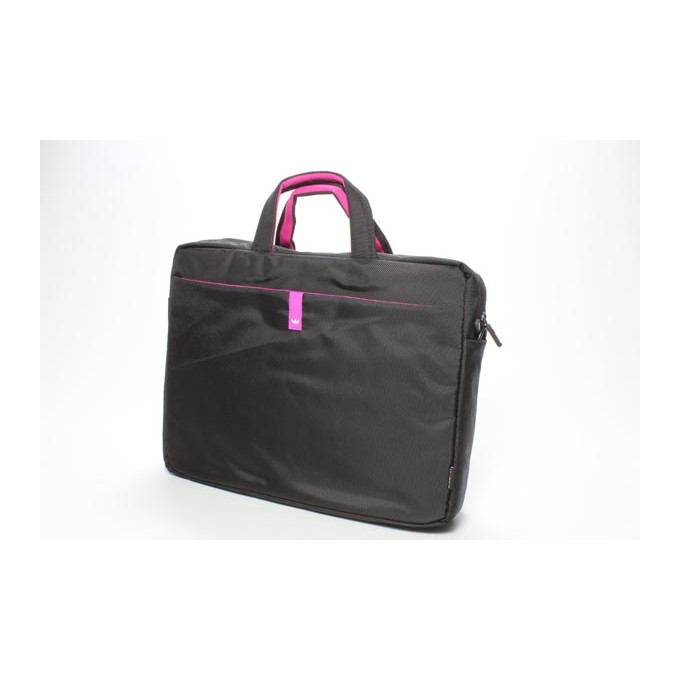 Torba na  notebook 15,6", czarna z różowymi wstawkami, nylon, NT006 typ Crown, EOL