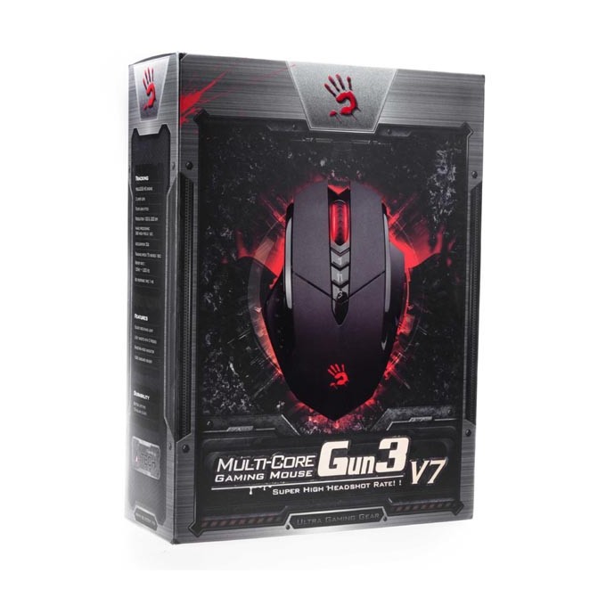 Mysz przewodowa, A4Tech Bloody V7, czarna, optyczna, 3200DPI