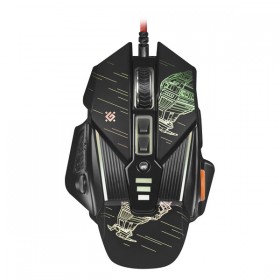 Mysz przewodowa, Defender sTarx GM-390L, czarna, optyczna, 3200DPI