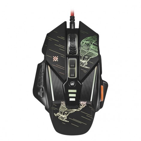 Mysz przewodowa, Defender sTarx GM-390L, czarna, optyczna, 3200DPI
