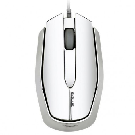Mysz przewodowa, E-blue MOOD, srebrna, optyczna, 2400DPI, e-box
