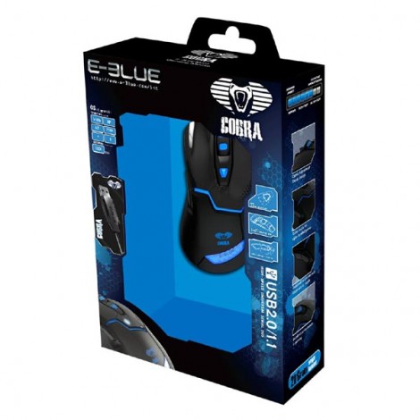 Mysz przewodowa, E-blue Cobra 622, czarna, optyczna, 1600DPI Mysz przewodowa, E-blue Cobra 622, czarna, optyczna, 1600DPI
