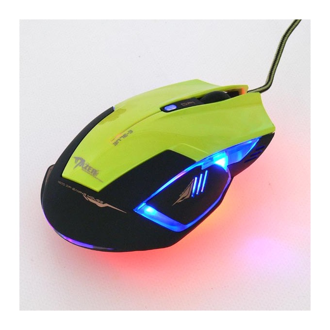Mysz przewodowa, E-blue Mazer R, zielona, optyczna, 2400DPI, EOL