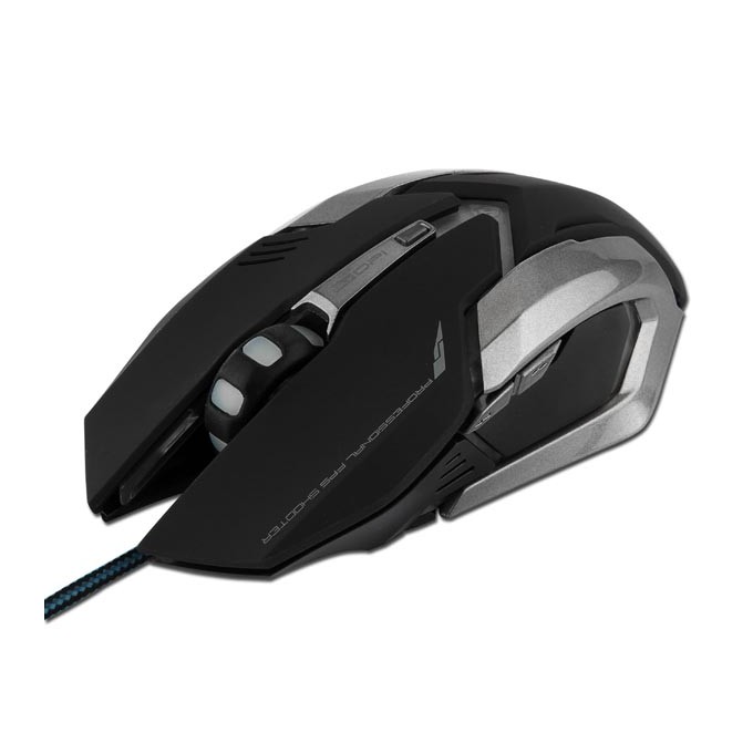 Mysz przewodowa, E-blue Auroza Gaming, czarna, optyczna, 4000DPI, e-box