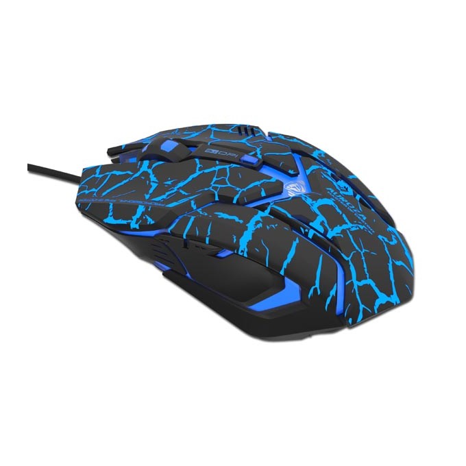 Mysz przewodowa USB, E-blue Auroza Gaming, czarna, optyczna, 4000DPI, e-box