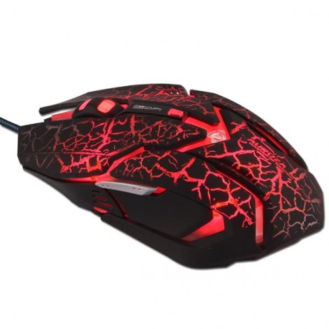 Mysz przewodowa USB, E-blue Auroza Gaming, czarna, optyczna, 4000DPI, e-box