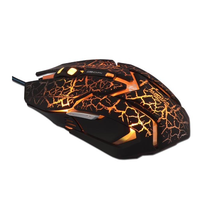 Mysz przewodowa USB, E-blue Auroza Gaming, czarna, optyczna, 4000DPI, e-box