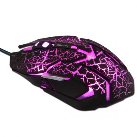 Mysz przewodowa USB, E-blue Auroza Gaming, czarna, optyczna, 4000DPI, e-box
