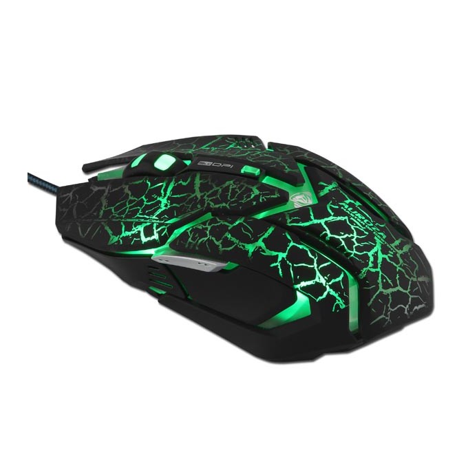 Mysz przewodowa USB, E-blue Auroza Gaming, czarna, optyczna, 4000DPI, e-box