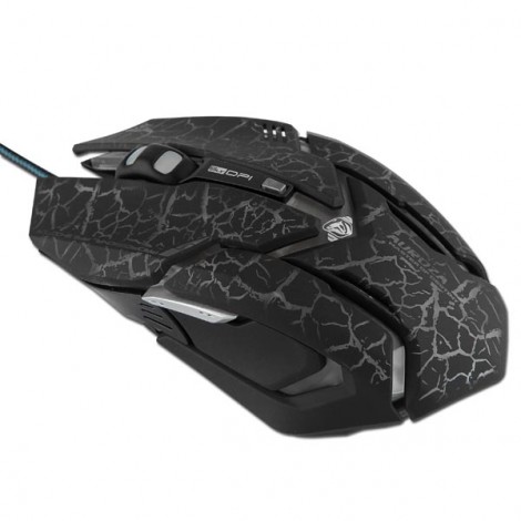 Mysz przewodowa USB, E-blue Auroza Gaming, czarna, optyczna, 4000DPI, e-box