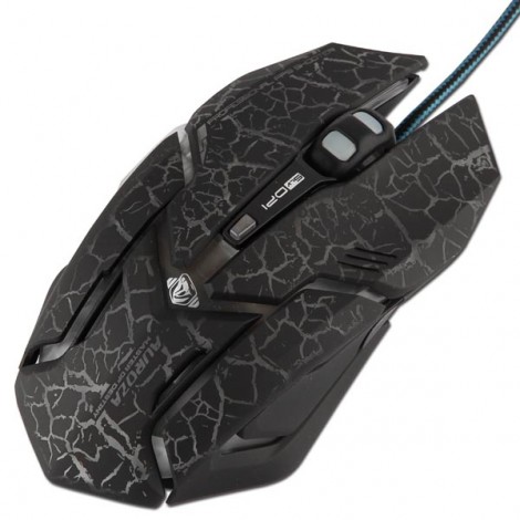 Mysz przewodowa USB, E-blue Auroza Gaming, czarna, optyczna, 4000DPI, e-box