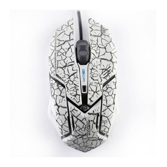 Mysz przewodowa, E-blue Auroza Gaming, biała, optyczna, 4000DPI, e-box