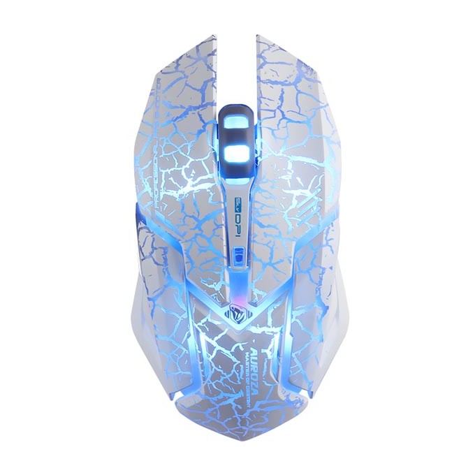 Mysz przewodowa, E-blue Auroza Gaming, biała, optyczna, 4000DPI