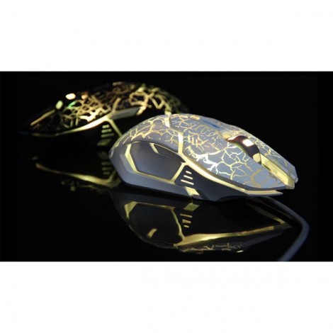 Mysz przewodowa, E-blue Auroza Gaming, biała, optyczna, 4000DPI