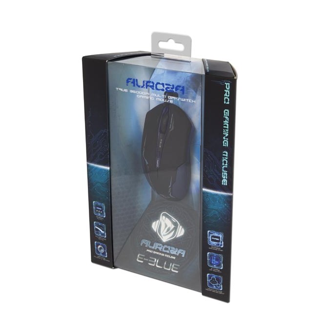 Mysz przewodowa, E-blue Auroza, czarna, optyczna, 3500DPI