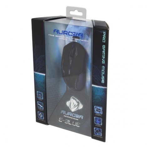 Mysz przewodowa, E-blue Auroza, czarna, optyczna, 3500DPI Mysz przewodowa, E-blue Auroza, czarna, optyczna, 3500DPI