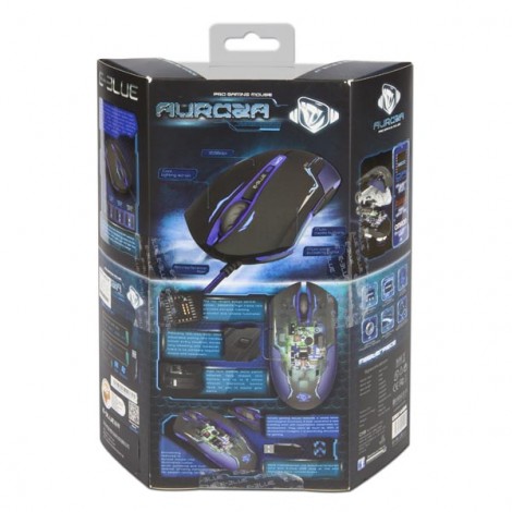 Mysz przewodowa, E-blue Auroza, czarna, optyczna, 3500DPI Mysz przewodowa, E-blue Auroza, czarna, optyczna, 3500DPI