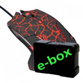 Mysz przewodowa, E-blue Mazer Pro, czarno-czerwona, optyczna, 2500DPI, e-box