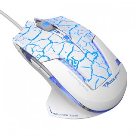 Mysz przewodowa, E-blue Mazer Pro, biało-niebieska, optyczna, 2500DPI
