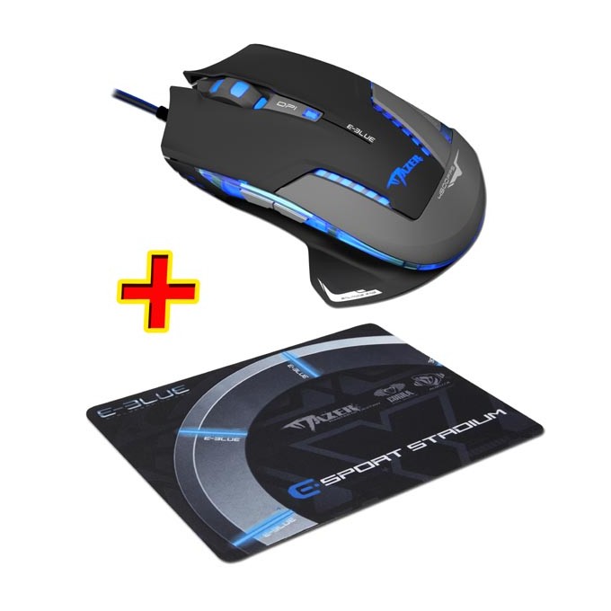 Mysz przewodowa USB, E-blue Mazer Pro, czarna, optyczna, 2500DPI