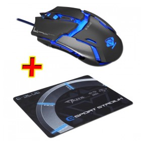 Mysz przewodowa USB, E-blue Auroza Type IM, czarna, optyczna, 4000DPI