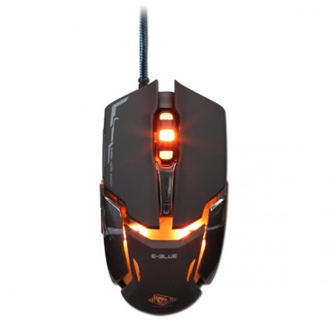 Mysz przewodowa USB, E-blue Auroza Type IM, czarna, optyczna, 4000DPI