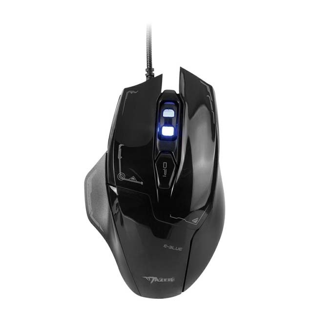 Mysz przewodowa, E-blue Mazer, czarna, optyczna, 2500DPI