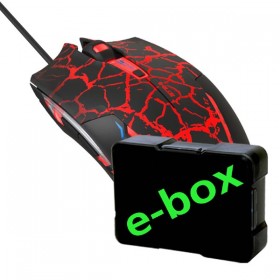Mysz przewodowa, E-blue Cobra, czarno-czerwona, optyczna, 2500DPI, e-box