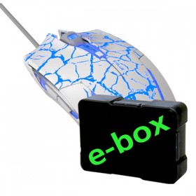 Mysz przewodowa, E-blue Cobra, biało-niebieska, optyczna, 2500DPI, e-box
