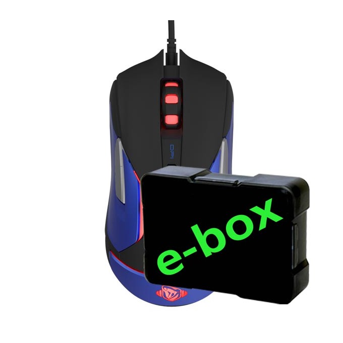 Mysz przewodowa, E-blue Auroza Gaming V2, czarna, optyczna, 5000DPI, e-box