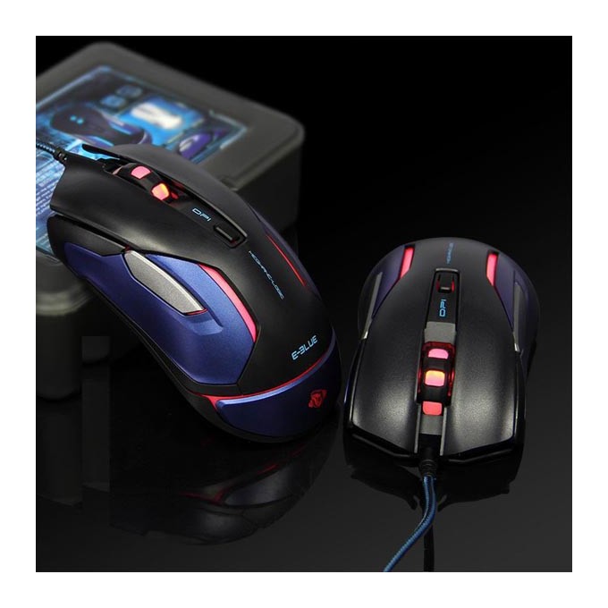 Mysz przewodowa, E-blue Auroza Gaming V2, czarna, optyczna, 5000DPI, e-box