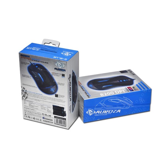 Mysz przewodowa, E-blue Auroza FPS, czarna, laserowa, 8200DPI