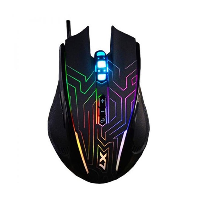 Mysz przewodowa, A4Tech X87 Oscar Neon, czarna, optyczna, 2400DPI