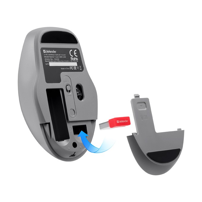 Mysz bezprzewodowa, Defender FEAM MM-296, turkusowa, optyczna, 1600DPI