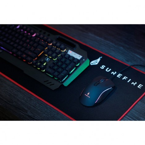 Mysz przewodowa, Surefire Hawk Claw Gaming, czarna, optyczna, 6400DPI