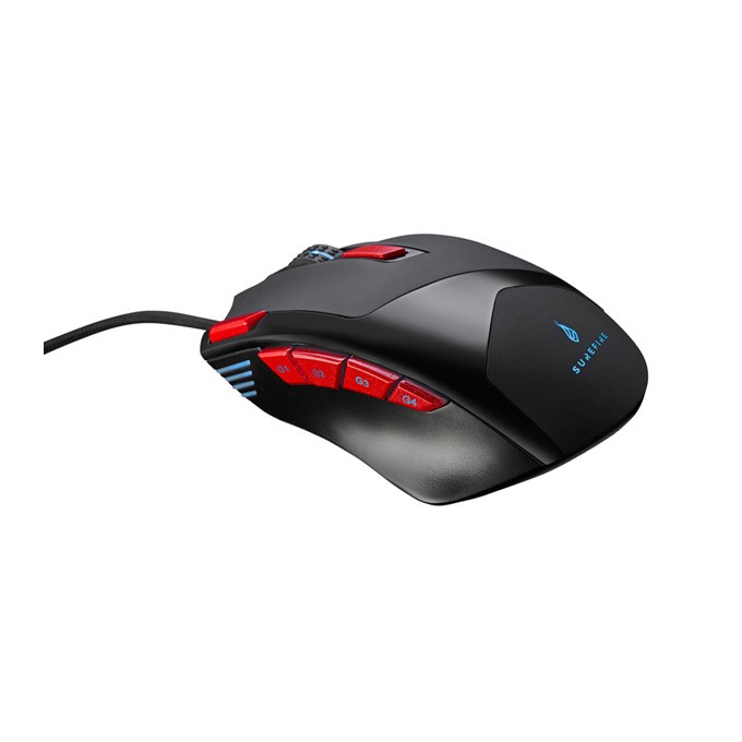 Mysz przewodowa, Surefire Eagle Claw Gaming, czarna, optyczna, 6400DPI