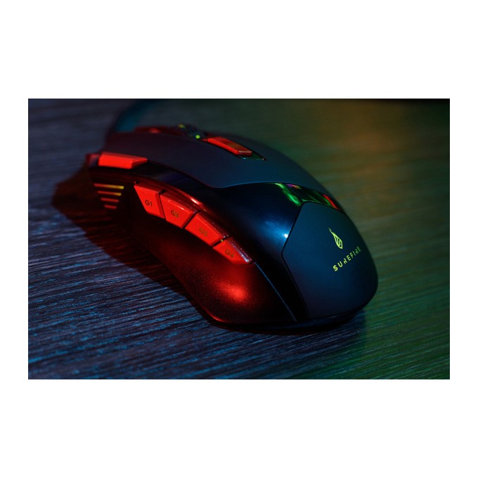 Mysz przewodowa, Surefire Eagle Claw Gaming, czarna, optyczna, 6400DPI