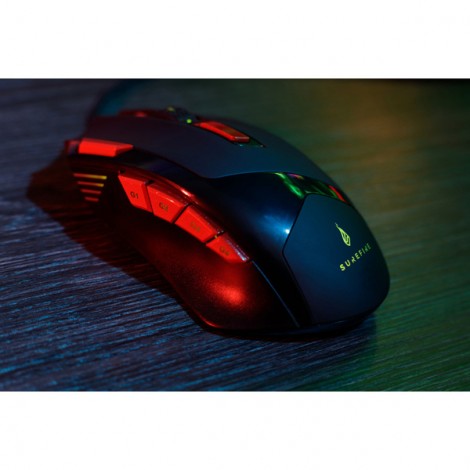 Mysz przewodowa, Surefire Eagle Claw Gaming, czarna, optyczna, 6400DPI