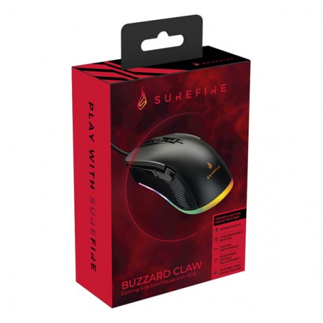Mysz przewodowa, Surefire Buzzard Claw Gaming, czarna, optyczna, 6400DPI Mysz przewodowa, Surefire Buzzard Claw Gaming, czarna, optyczna, 6400DPI