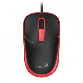 Mysz przewodowa, Genius DX-123, czarno-czerwona, optyczna, 1200DPI