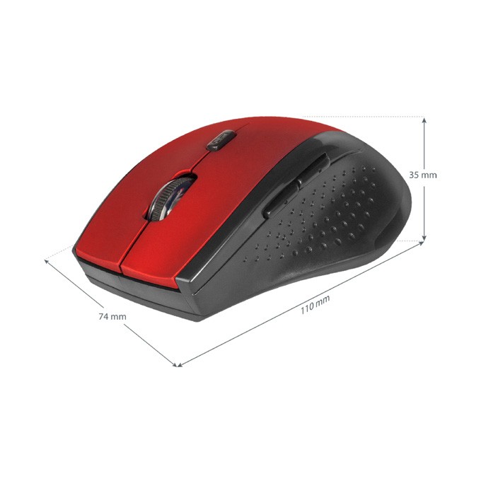 Mysz bezprzewodowa, Defender Accura MM-365, czarno-czerwona, optyczna, 1600DPI