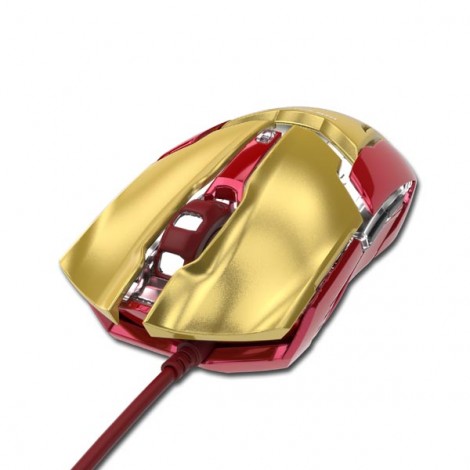 Mysz przewodowa, E-blue IRON MAN ARMOR EMS610, złota, optyczna, 4000DPI Mysz przewodowa, E-blue IRON MAN ARMOR EMS610, złota, optyczna, 4000DPI