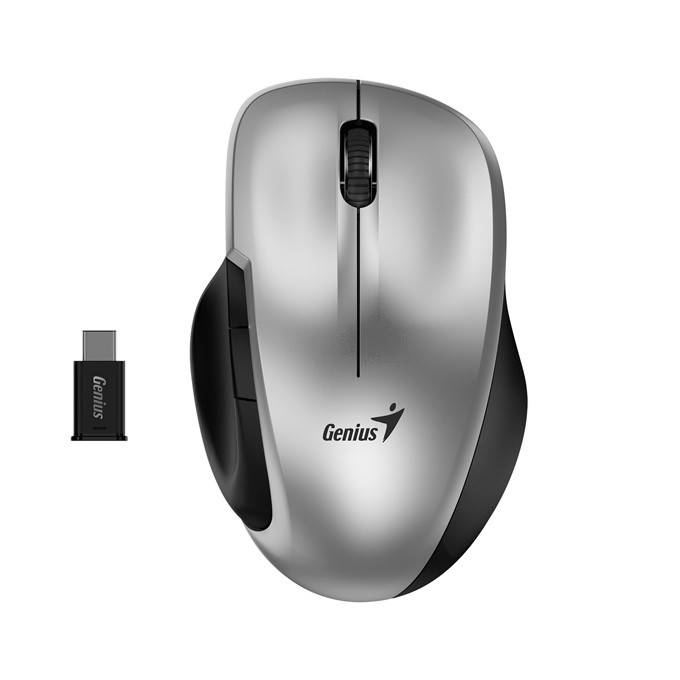 Mysz bezprzewodowa, Genius Ergo 8200S, srebrna, optyczna, 1200DPI