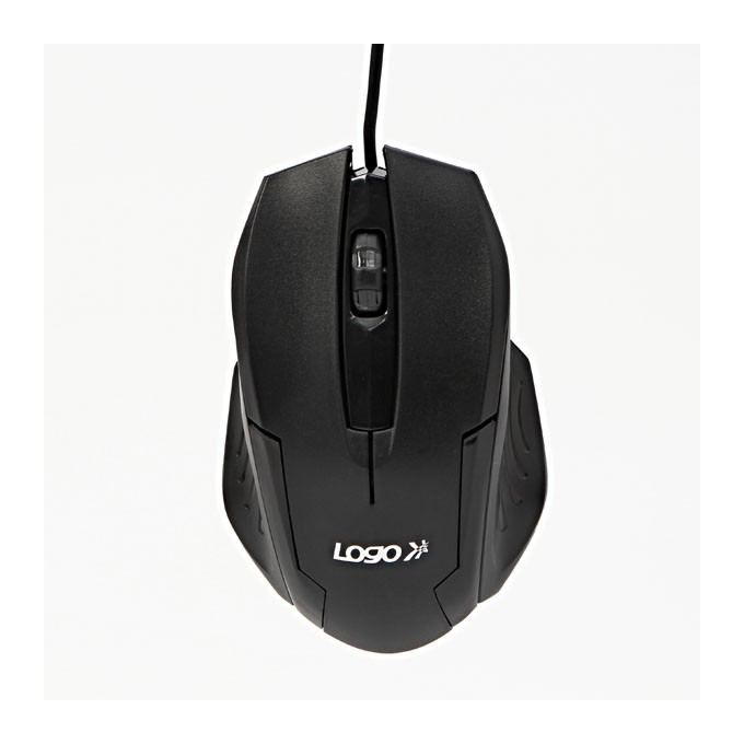 Mysz przewodowa, Logo Shape, czarna, optyczna, 800DPI, EOL