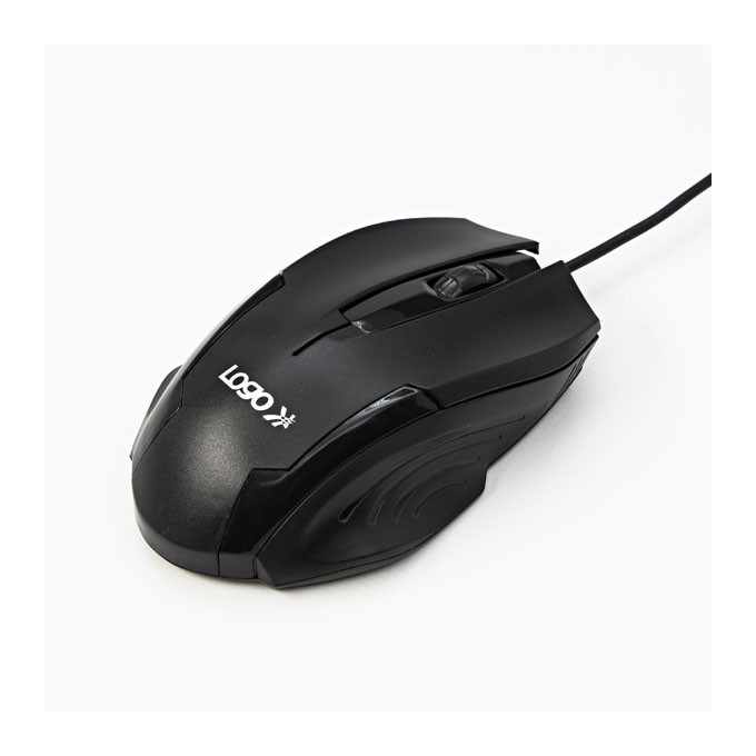 Mysz przewodowa, Logo Shape, czarna, optyczna, 800DPI, EOL